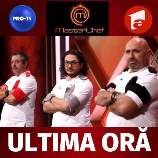 Revin Cătălin Scărlătescu, Florin Dumitrescu și Sorin Bontea la Masterchef de la Pro TV. Antena 1 a amenințat că se va ajunge la judecată