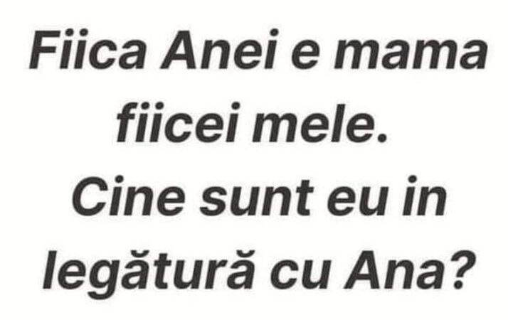 Dacă fiica Anei este mama fiicei mele cine sunt eu pentru Ana Un puzzle care a împărțit internetul în tabere