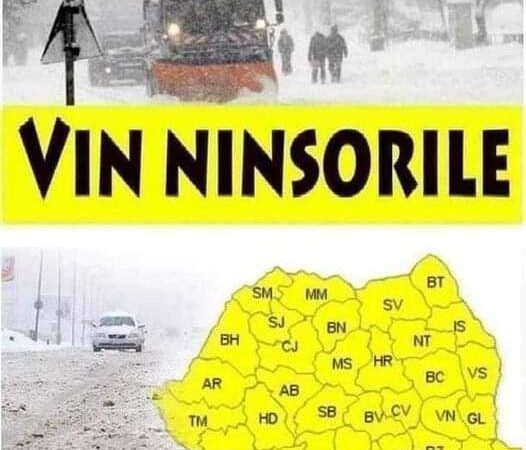 Alertă meteo ANM Val de ninsori și temperaturi scăzute în România. Zonele vizate