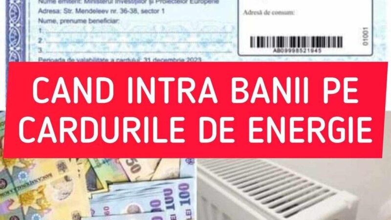 Cand intra banii pe cardurile de energie