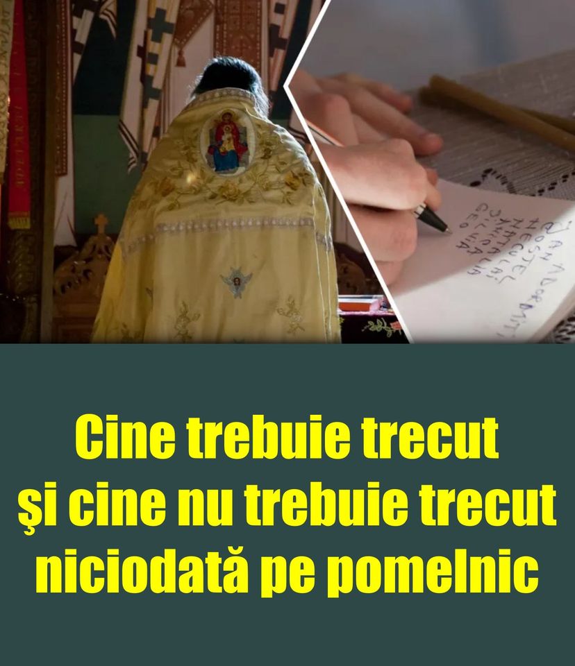 Pomelnicul lista de nume pentru rugaciuni la Sfanta Liturghie