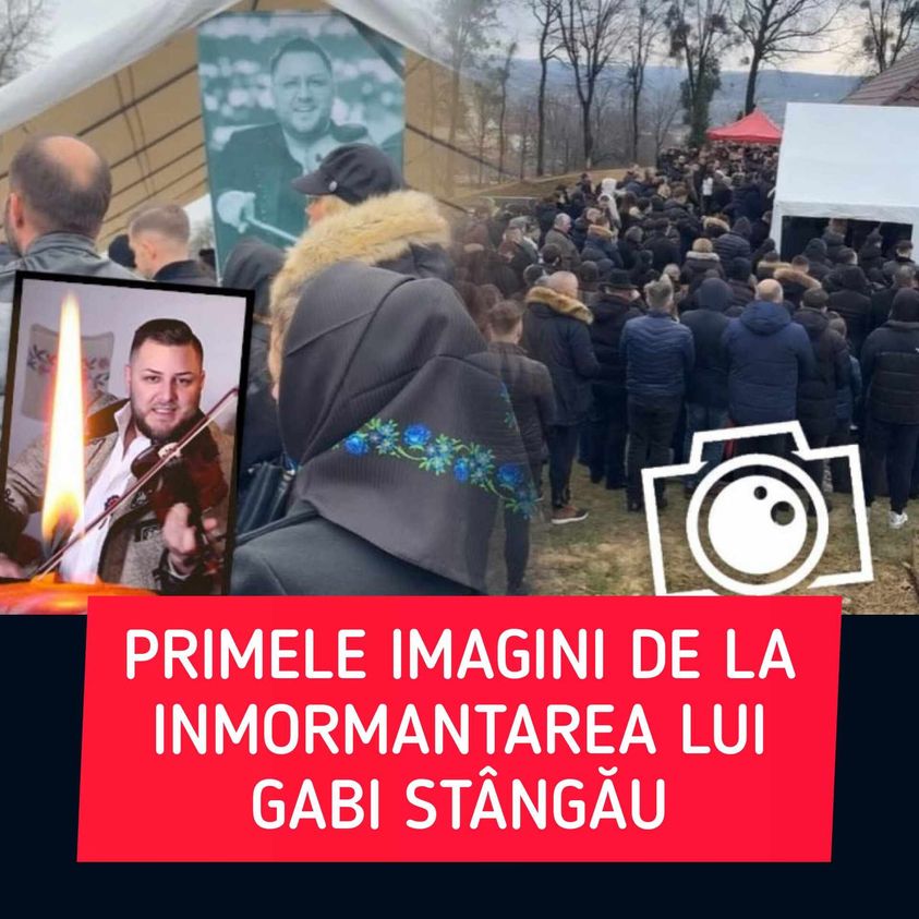 Primele imagini de la înmormântarea lui Gabi Stângău Soția violonistului Diana nu s-a putut dezlipi de sicriu