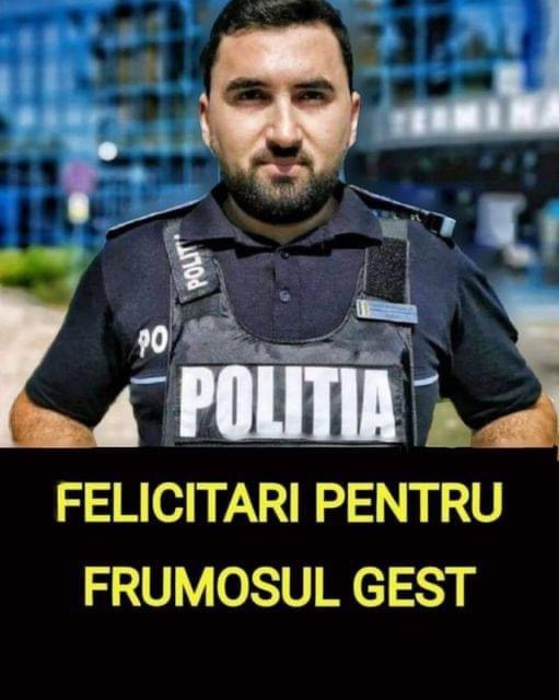 Mihai un poliţist din Iaşi nu i-a mai dat amendă unui şofer după ce fetiţa acestuia l-a îmbrăţişat