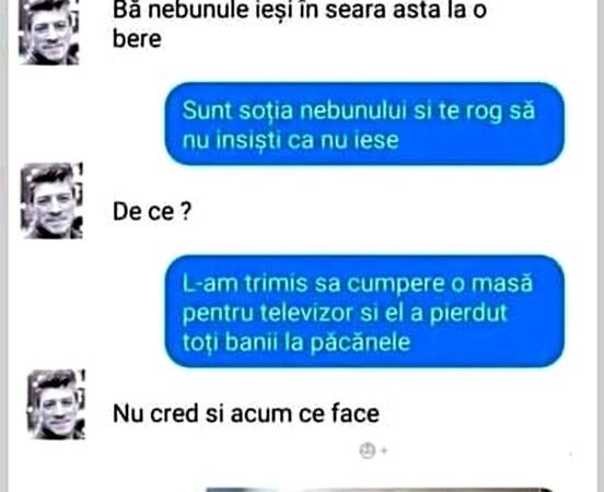 BANCUL ZILEI CE A PĂȚIT SOȚUL CARE A PIERDUT BANII LA PĂCĂNELE