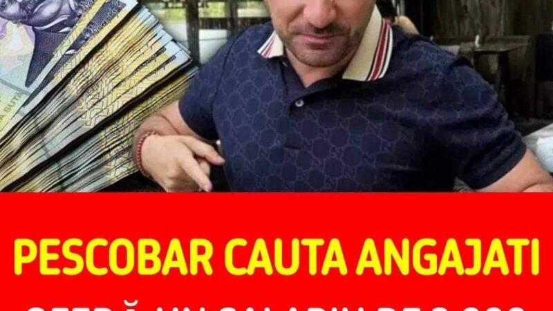 Pescobar oferă un salariu de 2.000 de euro pe lună. Angajatul nici măcar nu trebuie să vină la serviciu