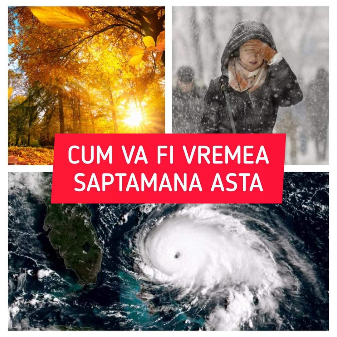 Vremea se răcește începând de luni Temperaturi sub 10 grade și ploi abundente în toată țara iar în unele zone chiar va ninge