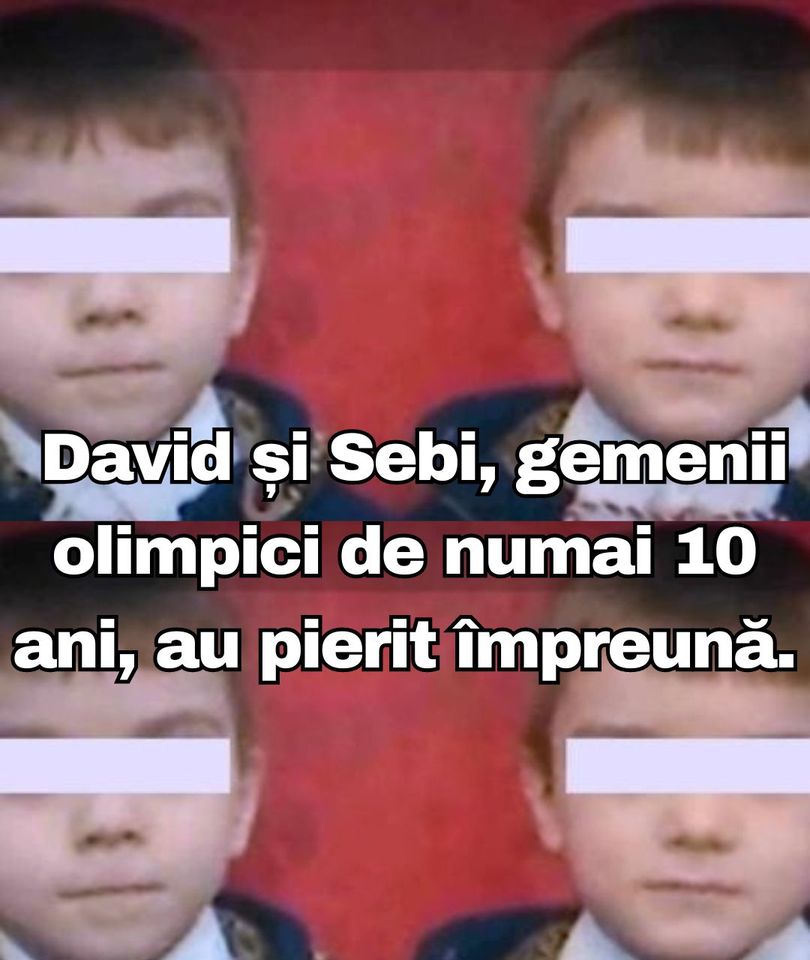 Nesfârșită durere David și Sebi gemenii olimpici de numai 10 ani au pierit împreună. Crescuți de bunica lor după ce au fost părăsiți de mamă în copilărie acești micuți nu mai sunt