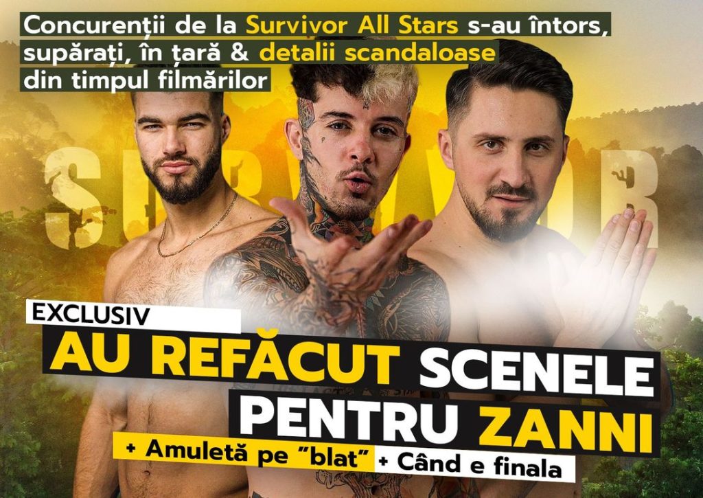 CONCURENȚII DE LA SURVIVOR ALL STARS S-AU ÎNTORS SUPĂRAȚI ÎN ȚARĂ  DETALII SCANDALOASE DIN TIMPUL FILMĂRILOR. AU REFĂCUT SCENELE PENTRU ZANNI  AMULETĂ PE BLAT  CÂND E FINALA