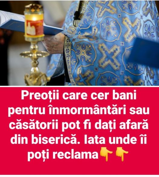 Preoții care cer bani la înmormântări sau nunți pedepsiți de Biserică