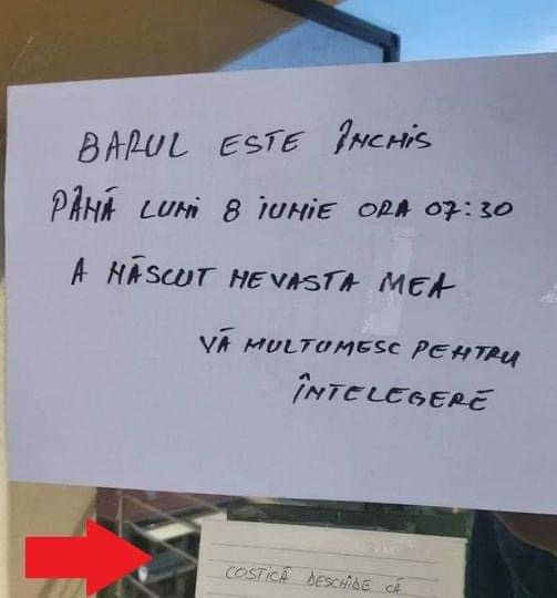 Fericit fiind și-a anunțat consătenii că nevasta sa a născut. A doua zi a primit o veste teribilă