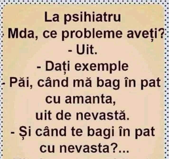 Râzi cu lacrimi Bancul Zilei despre vizita unui bărbat însurat la iubită