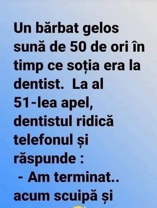 Un bărbat gelos sună de 50 de ori în timp ce soția era la dentist