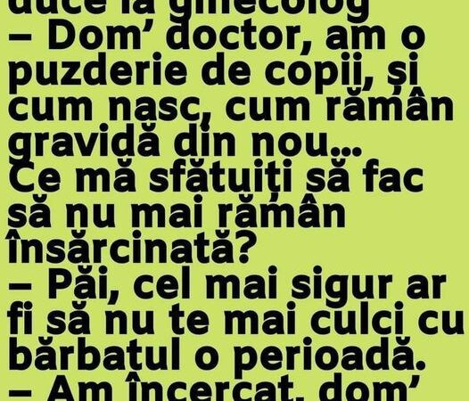 O femeie de la țară se duce la ginecolog