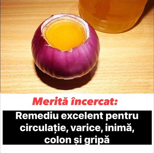 Remediu excelent pentru circulație varice inimă colon și gripă  Ceapă roșie miere și..