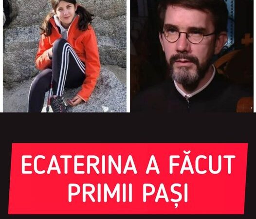 Fotografie emoționantă cu fiica preotului Nicolae Dima după ce a ieșit din comă. Ecaterina a făcut primii pași de una singură Cel mai fericit tătic din lume