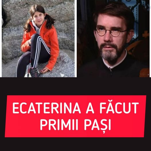 Fotografie emoționantă cu fiica preotului Nicolae Dima după ce a ieșit din comă. Ecaterina a făcut primii pași de una singură Cel mai fericit tătic din lume