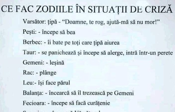 BANCUL ZILEI  Ce fac zodiile în situații de criză