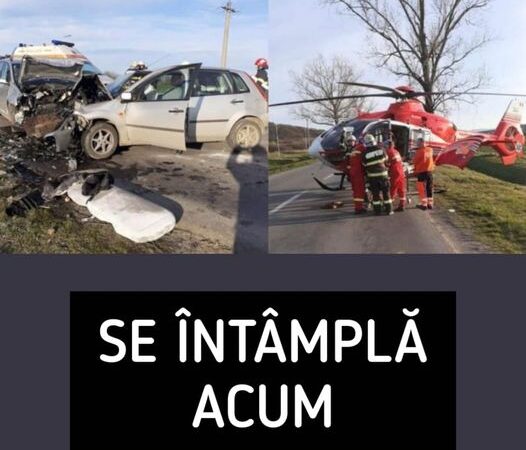 Grav accident rutier cinci victime în urma impactului. A fost necesară intervenția elicopterului SMURD