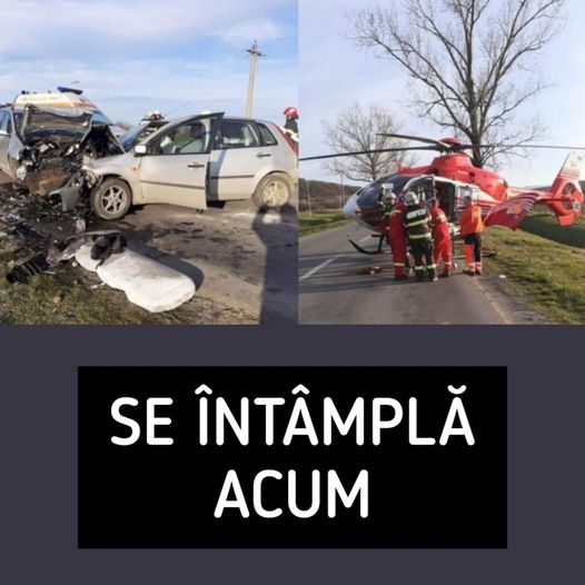 Grav accident rutier cinci victime în urma impactului. A fost necesară intervenția elicopterului SMURD