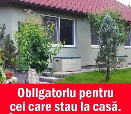 Obligatoriu pentru toți cei care stau la casă. Închisoare de la 3 luni la 2 ani sau amendă de la 30.000 lei la 50.000 lei