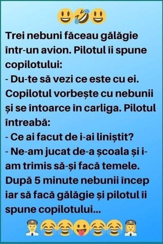 Trei nebuni făceau gălăgie într-un avion