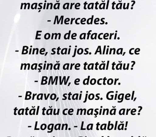 BANCUL ZILEI  LA ȘCOALĂ MIHAI CE MAȘINĂ ARE TATĂL TĂU E OM DE AFACERI ȘI ARE MERCEDES