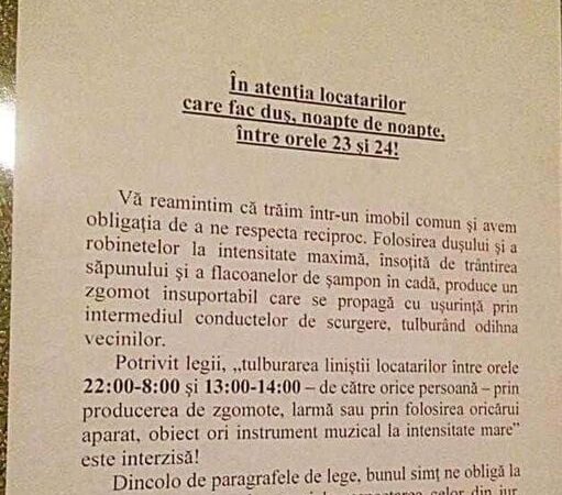 Locatarii Unui Bloc Amenințați Cu Politia Pentru Că Fac Duș Intre Orele 23.00 Și 24.00