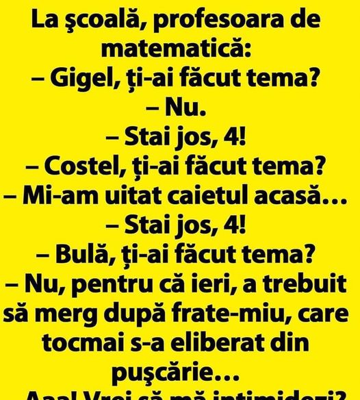 La şcoală profesoara de matematică