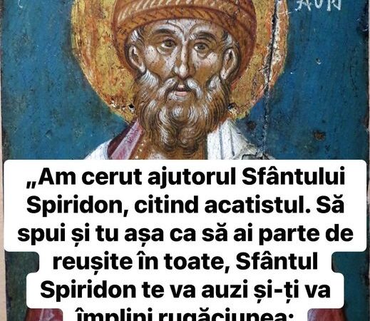 Am cerut ajutorul Sfântului Spiridon citind acatistul