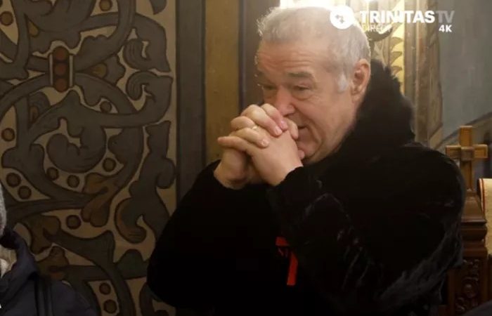 Gigi Becali plânge în hohote! Imaginile au fost surprinse în Catedrala Patriarhală din București