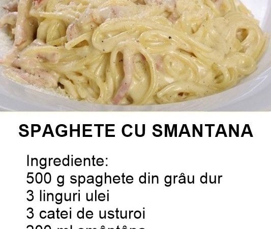 Aceasta reteta de spaghete cu smantana a cucerit pe toata lumea. La noi in casa a devenit obligatorie in fiecare weekend