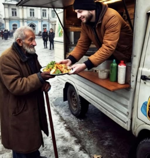 „Ei bine… nu am bani”, a spus bărbatul, uitându-se la farfuria cu mâncare.