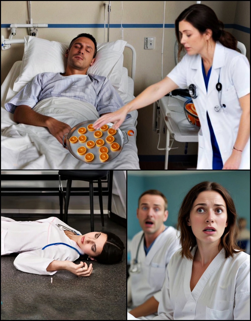 Asistenta medicală a căzut, pierzându-și cunoștința, după ce a servit o felie de portocală de la pacientul om de afaceri.