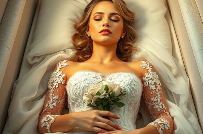 Fata modestă de la țară a fost îmbrăcată în rochie de mireasă pentru ultima ei călătorie