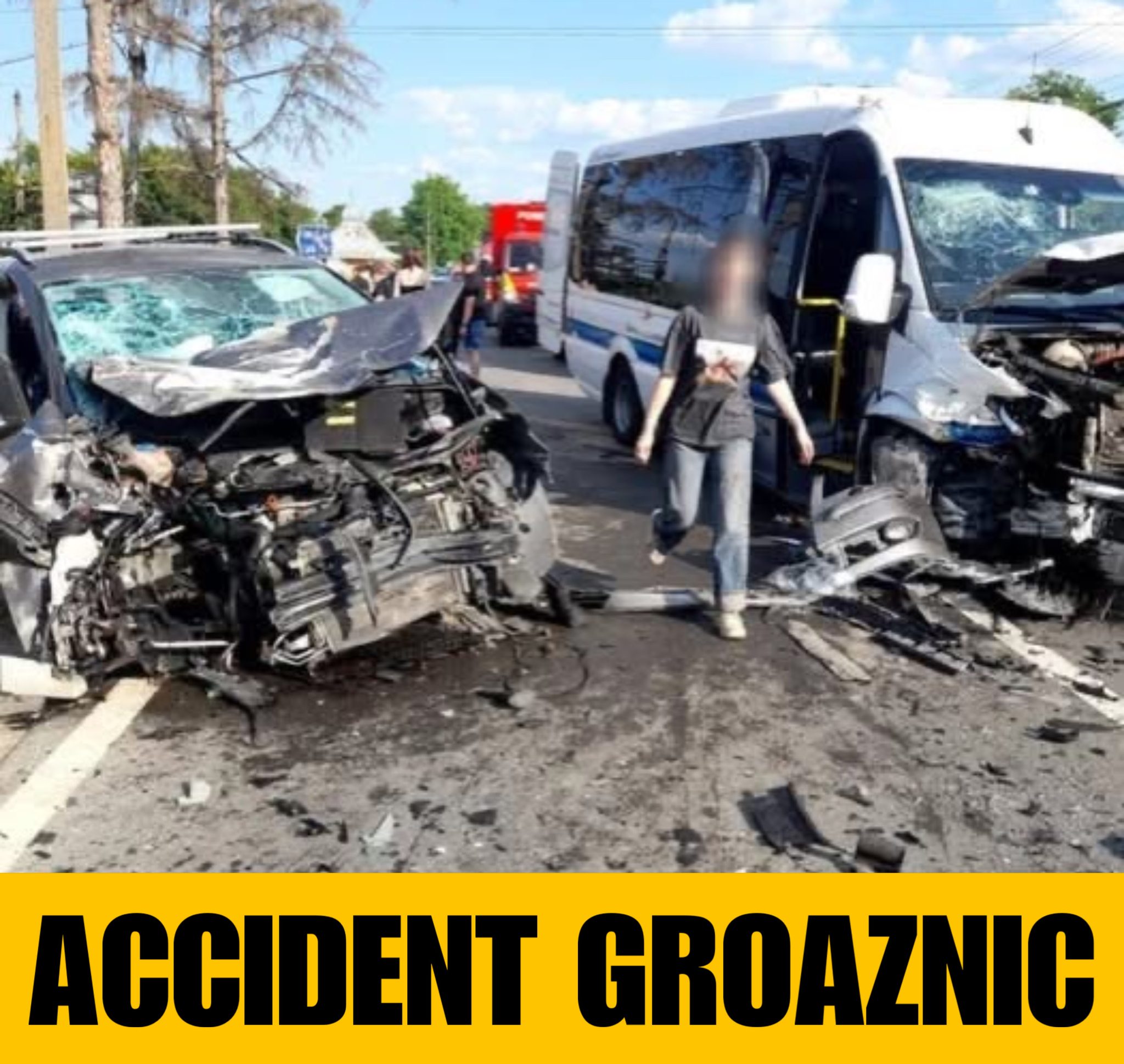 Accident îngrozitor între un microbuz plin cu oameni și o mașină. Sunt cel puțin 10 victime